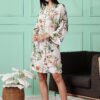 Floral Satin Kimono Robe for Women