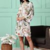 Floral Satin Kimono Robe for Women