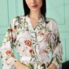 Floral Satin Kimono Robe for Women