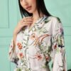 Floral Satin Kimono Robe for Women