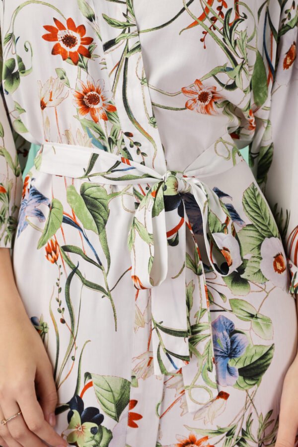 Floral Satin Kimono Robe for Women