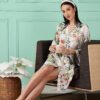 Floral Satin Kimono Robe for Women