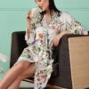Floral Satin Kimono Robe for Women