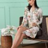 Floral Satin Kimono Robe for Women