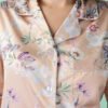 Premium Soft Satin Golden Floral Women's Pajama Set